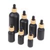 5Ml-100Ml Black Frosted Essential Oil Glass Bottle Wood Grain Dropper Bottle Aromatherapy Liquid Pipette Bottle Refillable