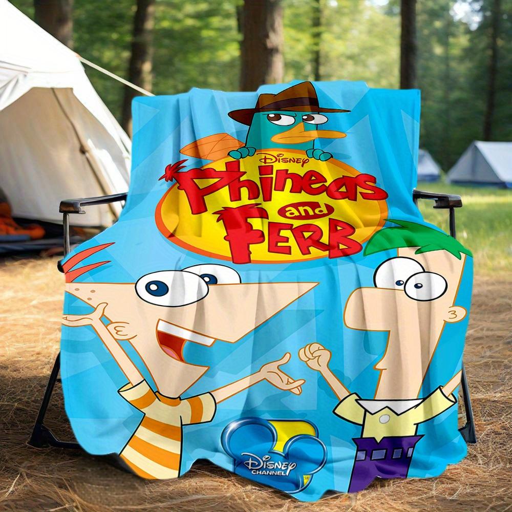 1pc, Disney Phineas and Ferb Blanket Soft Throw for Room Decor, Perfect Gift for Family and Friend, Family-Friendly Design, Suitable for