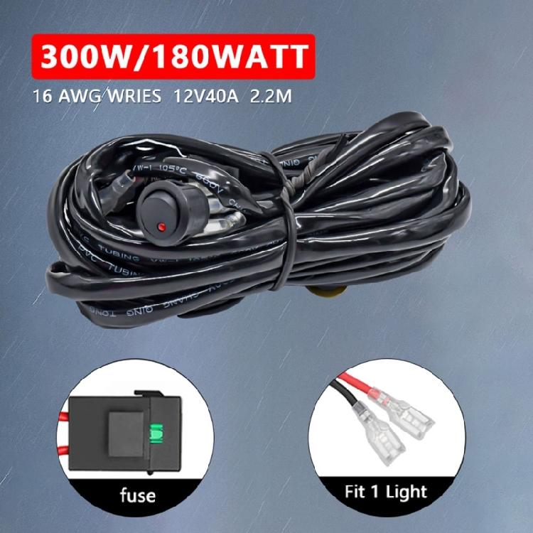 Motorcycle Fog Light Wiring Harness Lamp Headlamp Switch Wire Cable with 2 Plugs