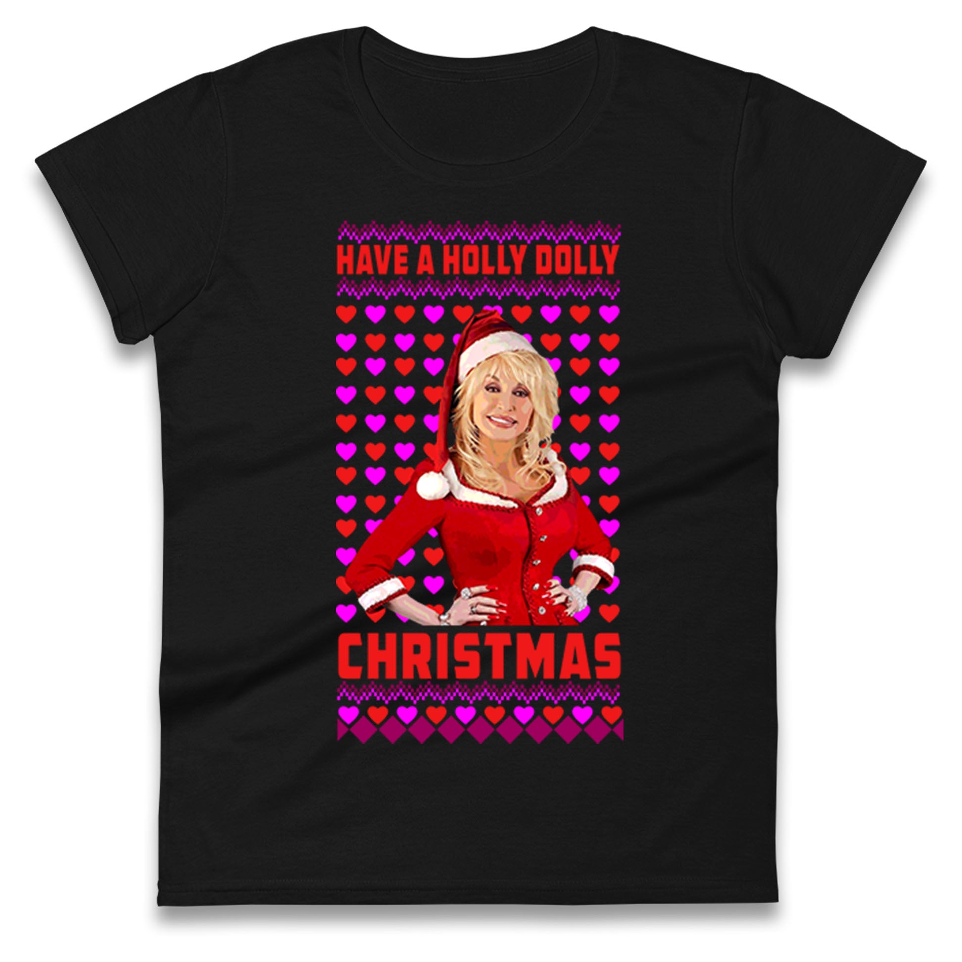 Merry Christmas Dolly Parton Womens Tee T Shirt Mens Tops Unisex Top 2XL