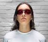 Sports High Contrast for EAGLE Black Matte [Alpina] Sunglasses, Mirror, Anti-Fog, Cycling/Running/Outdoor Use, Q-LITE (Red)