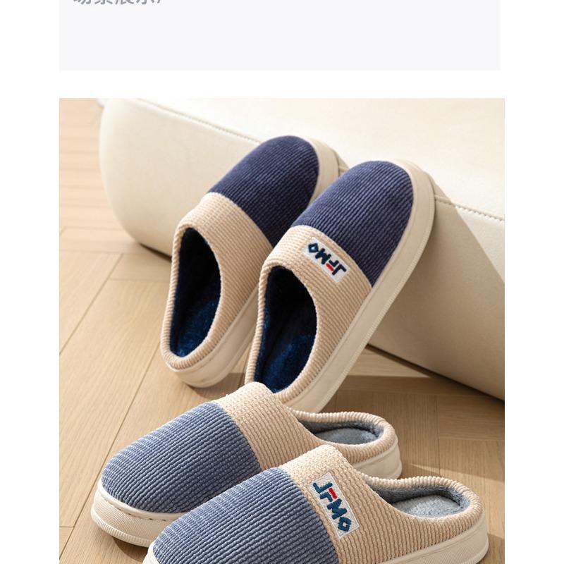 Мужские хлопковые тапочки больших размеров для зимнего использования дома и в помещении — фото 12