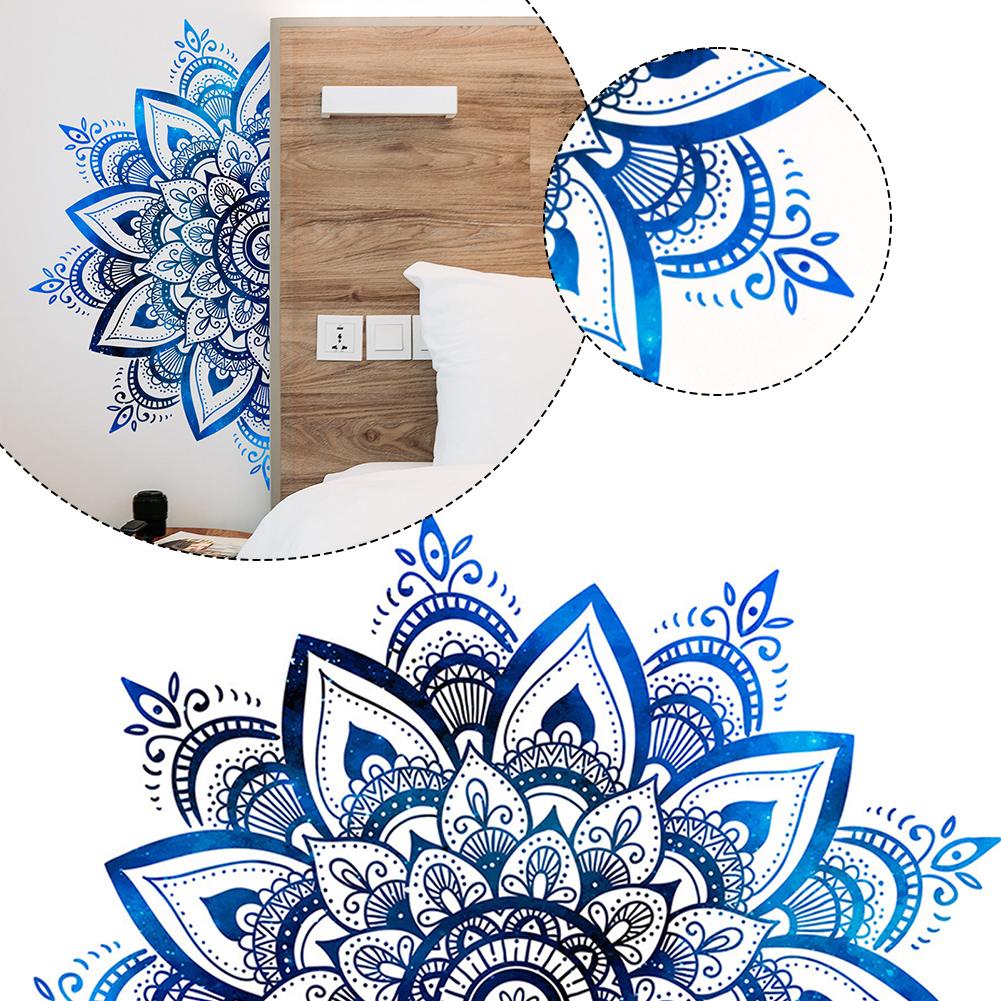 Vinyl-Wandaufkleber mit Mandala-, Lotusblumen- und Stechapfelmotiven für flache Wände, Glasoberflächen, Türen und Raumdekoration