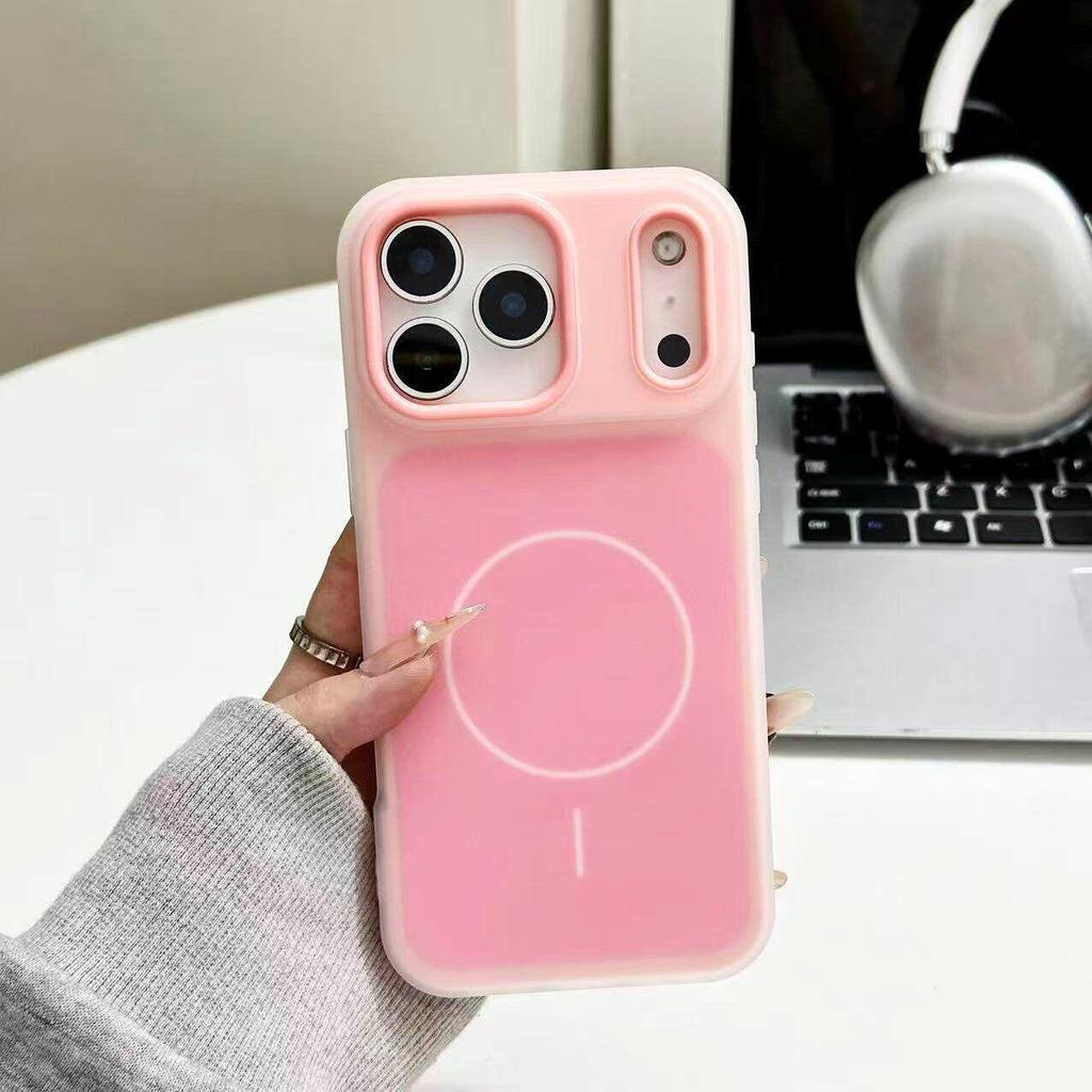 iPhone 17 Pro Max Two-Color Magnetic Jelly Case for Apple 16 Model