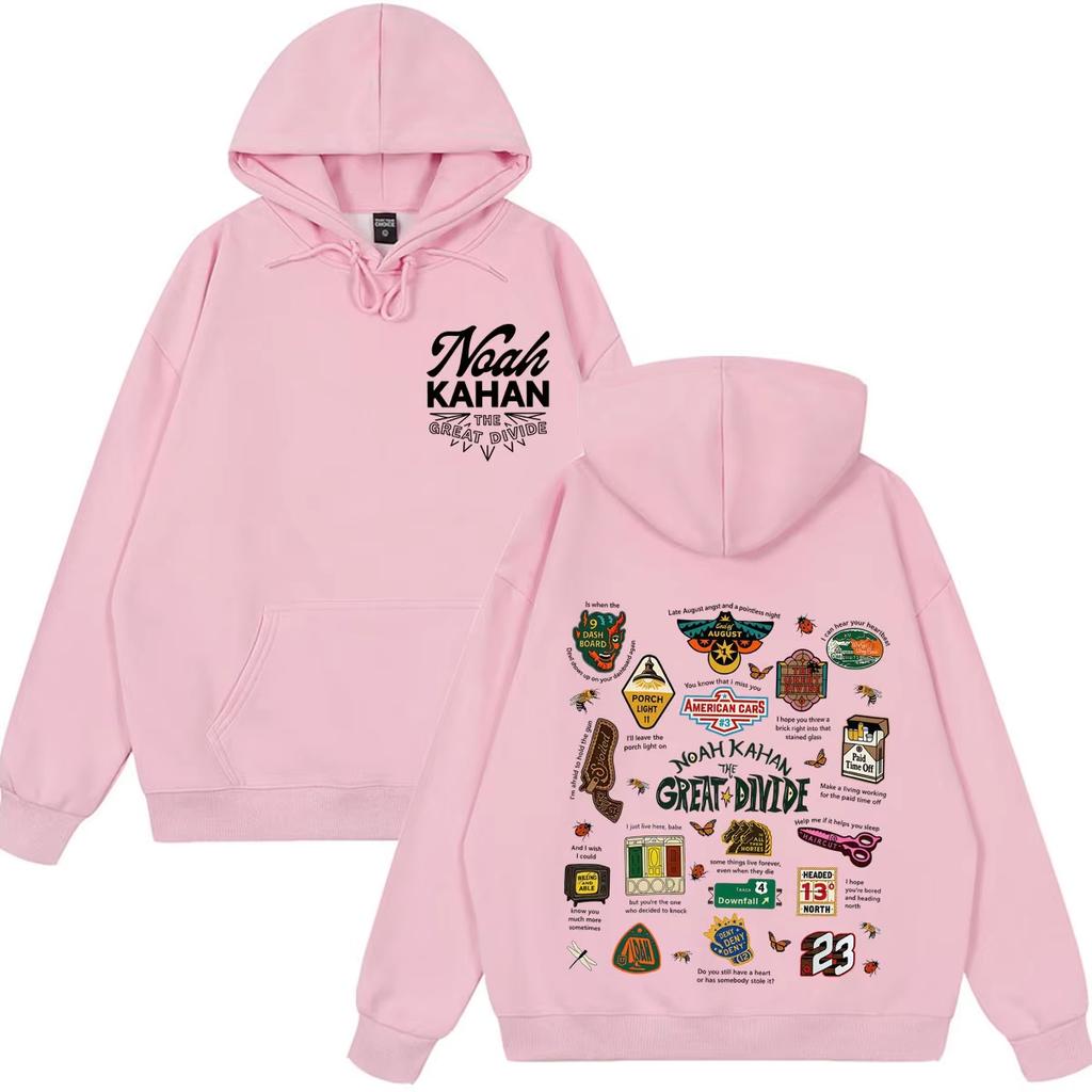 Noah Kahan The Great Divide Tour 2026 Felpa con Stampa Grafica Uomo Donna Felpa alla Moda Maniche Lunghe Felpa Morbida in Cotone
