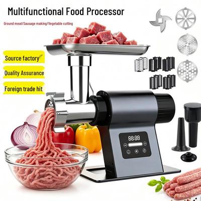 Automatischer Wurstfüller & Elektrische Fleischmühle mit Gemüseschneider und Schneider