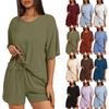 Women's Loose And Fashionable  Casual Short Sleeved Shorts Two-piece Set