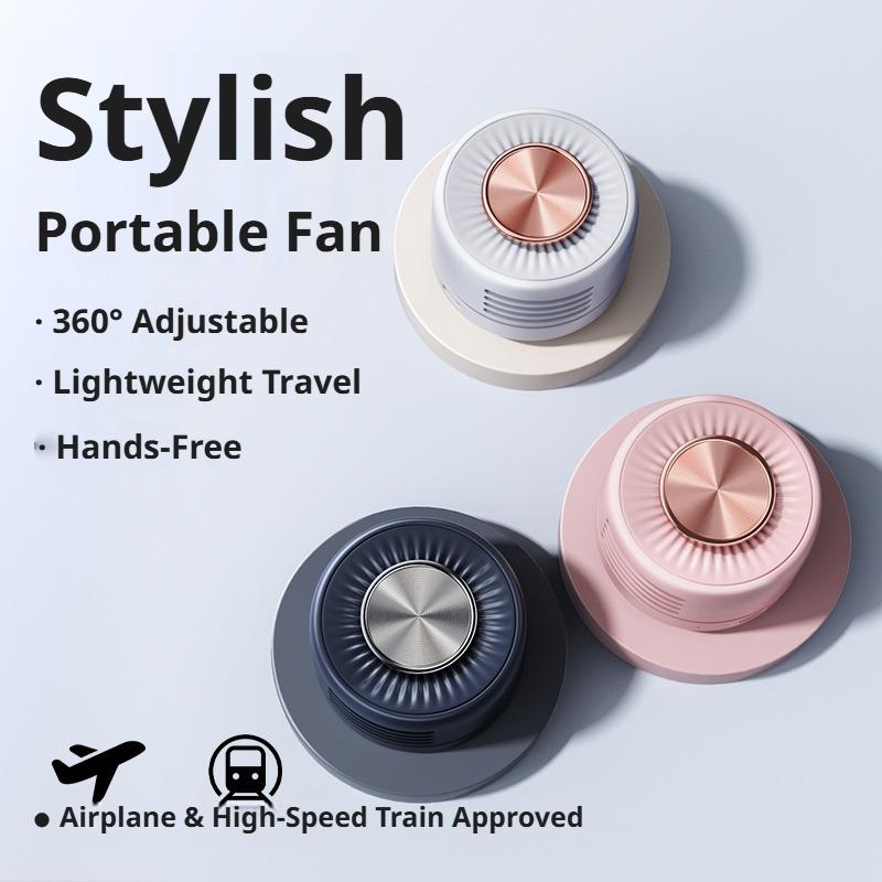 Portable Bladeless Clip Fan 360° Rechargeable Mini USB Desk Fan Small Cooling Fan for Outdoor Travel Office