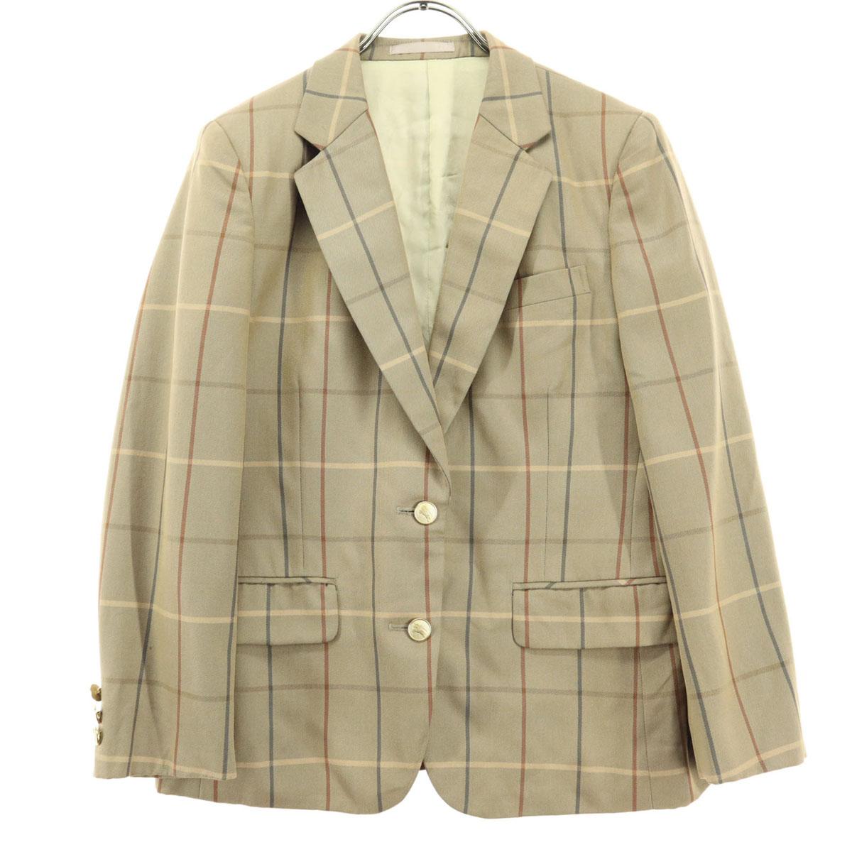 

Burberrys 90-х годов Старый клетчатый Блейзер на длинный рукав с золотыми пуговицами Коричневый Женский Б/У