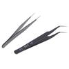1Pc Micro Point Curved Straight Tweezers Fine Tip Stainless Steel