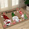 Christmas Gnome Santa Snowman Doormat Non Slip Washable Welcome Rug for Front Porch Indoor Outdoor Holiday Decor