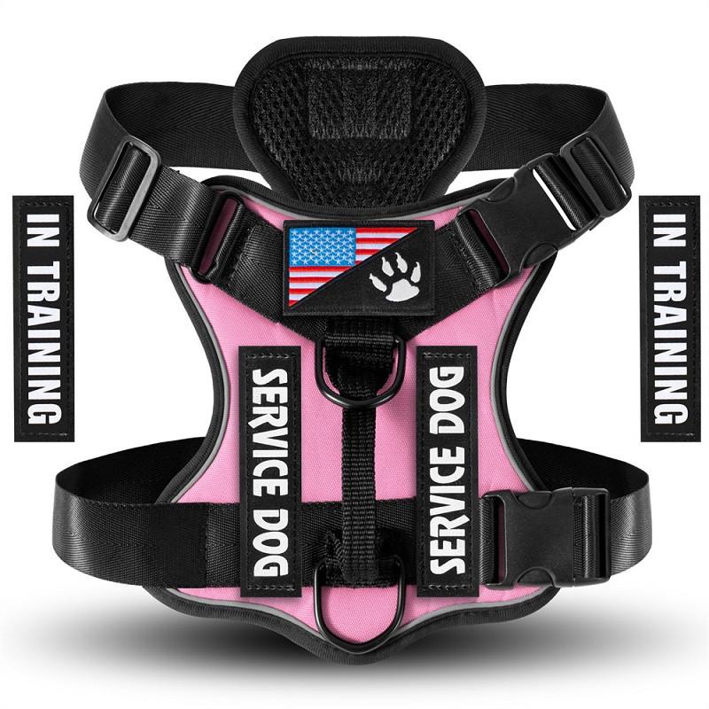Oxford Working Dog Harness Reflective Medium Large Dog Vest Harness with 5 PCS Patches WD Harness Pet Dog Accessories