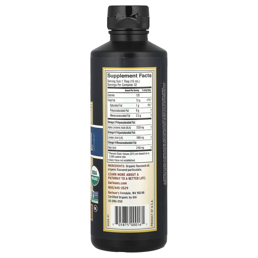 Barlean's Lignan Flax Oil 473ml (16 Fl Oz)
