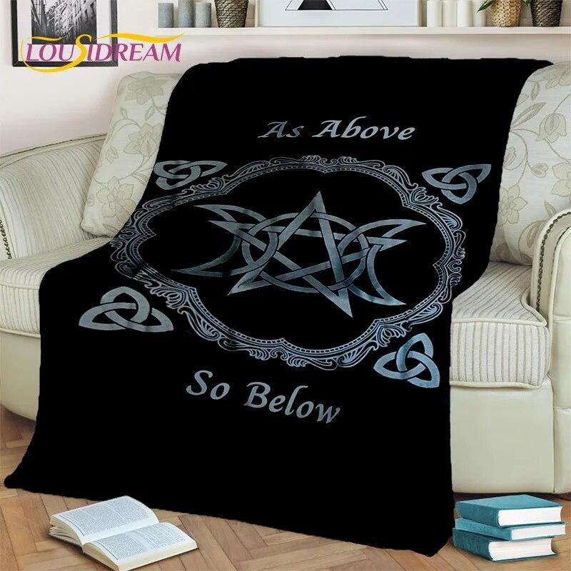 Gothic Ouija Tarot Čarodějnictví Horor Lebka Deka, Flanelová deka pro Halloween Ložnice Pohovka Pohovka Piknik Turistický obal Dárek