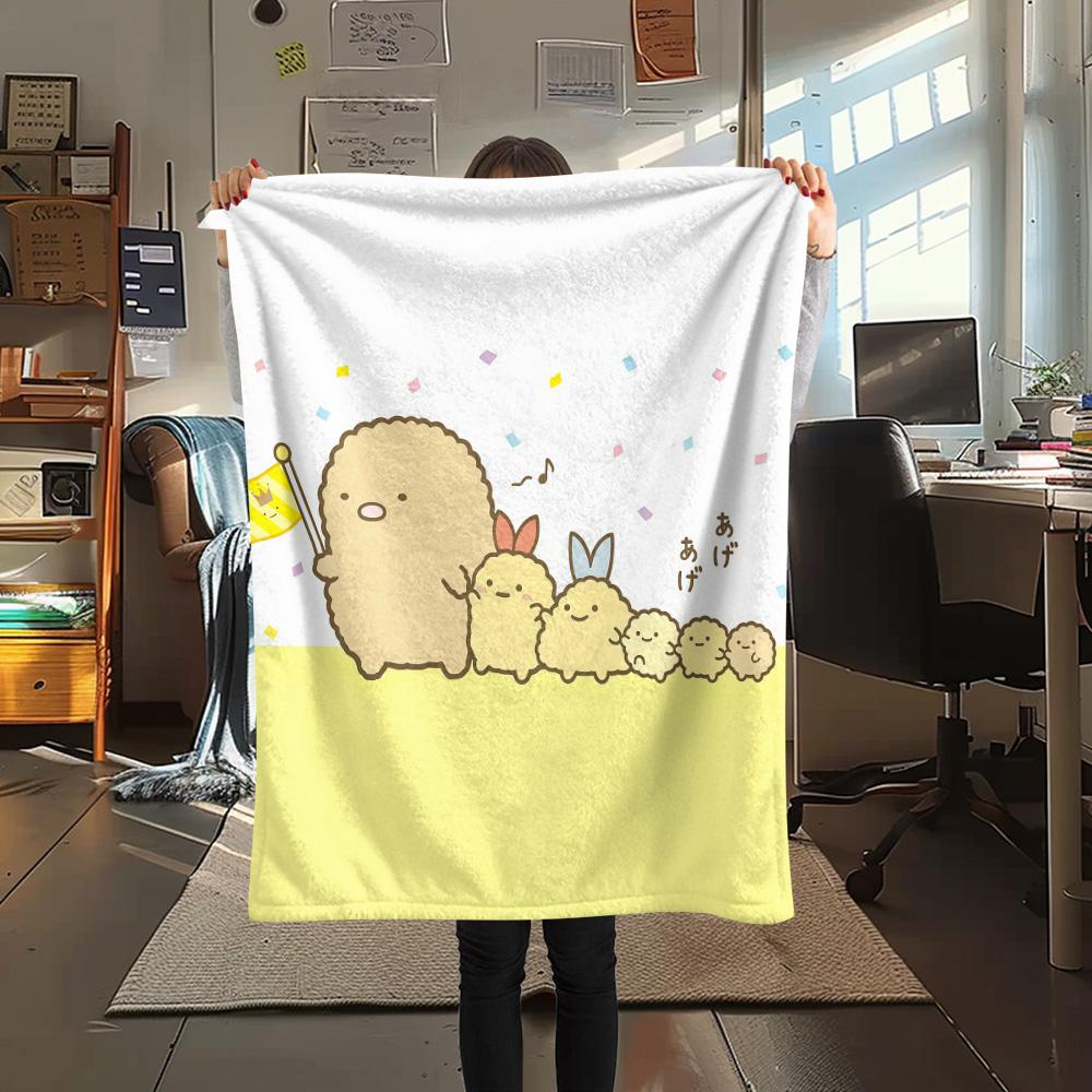 Sumikko Gurashi2 Flannel Blanket, High Quality Comfortable for All Seasons, Home Decor, Warmth and Comfort