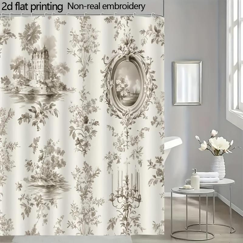 Klassikaline Toile Du Jouy dušikardin Prantsuse loss lilleline disain Vana vannitoa sisustus Veekindlad kangast kardinad Elegantne kodu stiil