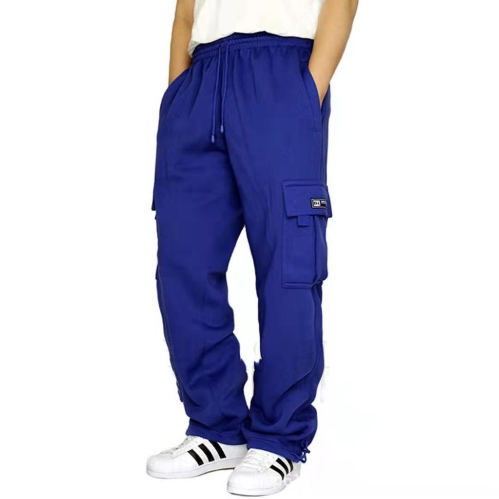 Sports And Leisure trousers linen tied feet multi-pocket tether men's loose tooling trousers