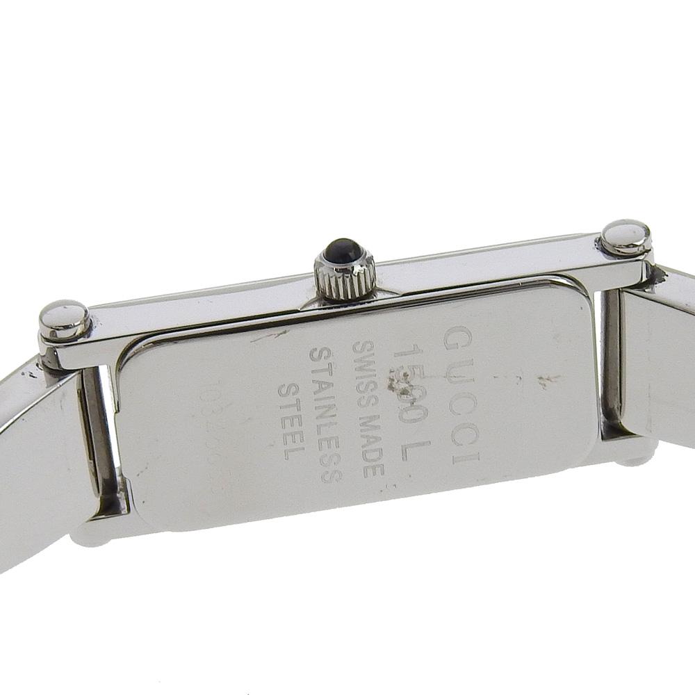 Gucci Watches 1500L grayDial Stainless Steel Quartz Analog Display Women Used