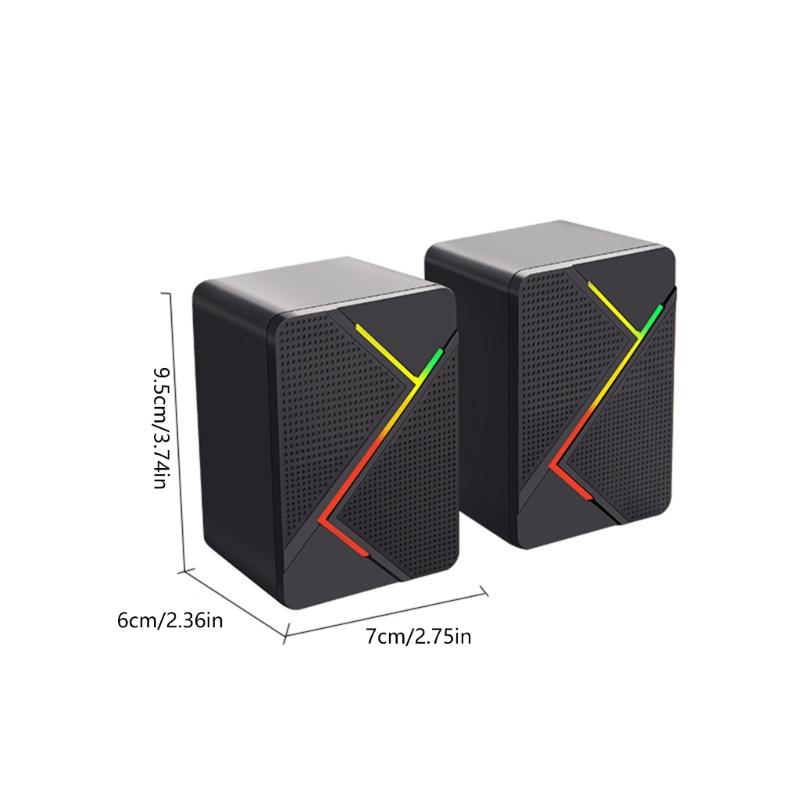 USB Power Mini Speaker With Dynamic LED Lighting For Desktop Gaming And Multimedia Use