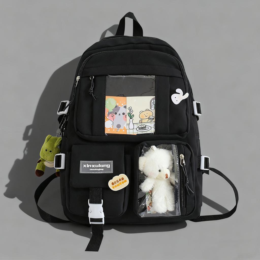 Ins women schoolbag high school student backpack girls' large-capacity backpack
