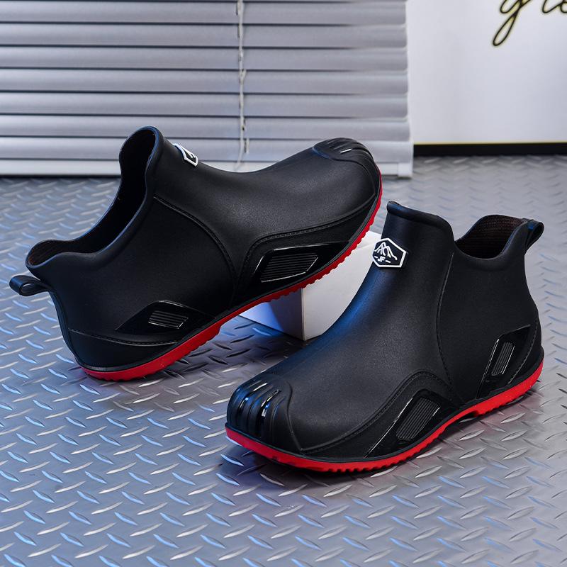 Frühling/Sommer Herren Bequeme Wasserdichte Rutschfeste Regenstiefel - Kurzer Schaft, Dicke Sohle, Ideal für Küchenarbeit und Angeln
