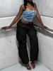 Rose Beauty A Flap Pockets Drawstring Ruched Cargo Parachute Pants