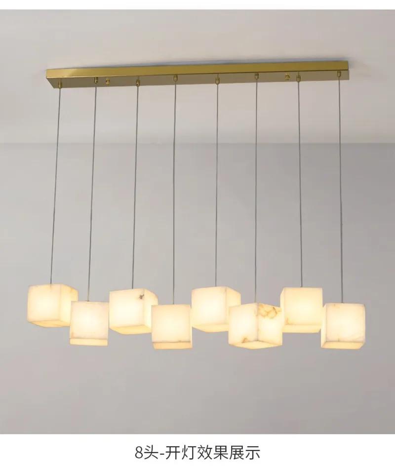 White Noble Luxury Marble Cube LED Home Pendant Light Ceiling Lamps Hanging Chandelier Lighting Lights Dinning Table Lamp