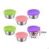 6x Dressing Container Dipping Dish Sauce Cups with Cover Pan Condiment Cup for Cafe