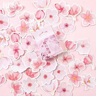 Momo Box Sakura Story Zestaw Naklejek Dekoracyjnych - 45 Naklejek Samoprzylepnych DIY do Notatników i Albumów