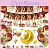 Stunning Eid Mubarak Party Decorations Banner Glittering Gold Balloons Durable And Easy To Store