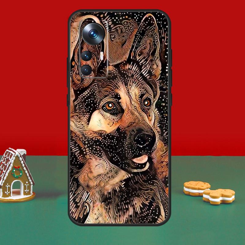 Cartoon German Shepherd Dog Case For Xiaomi 14 Ultra 11T 12T 13T Pro 12 13 Lite POCO X6 M6 Pro X3 X4 X5 M5s F3 F5 Cover