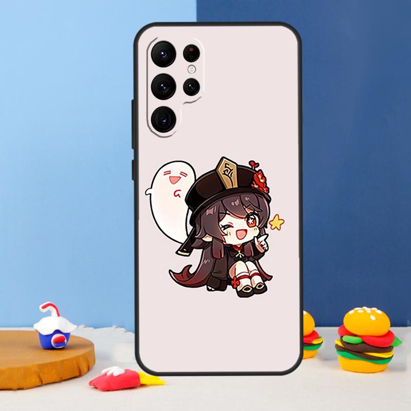 Genshin Impact Hu Tao Phone Case For Samsung Galaxy S24 S25 Ultra S9 S10 S20 S22 S21 S23 Plus S24 FE Cover Coque