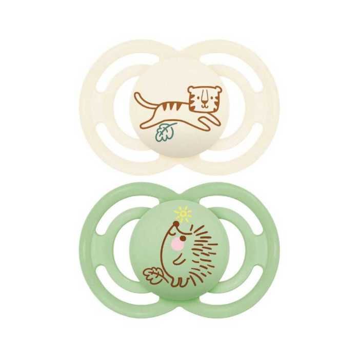 Sucettes-MAM Sucette Perfect Animaux - 18+ Mois - Silicone - X2 (Modèle : Lapin et Fraises)