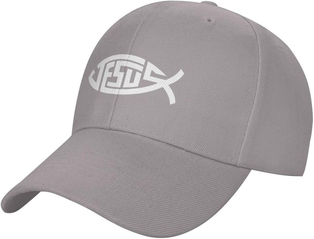Jesus Fish Icthys Christian Print Baseball Cap Casual Adult Unisex Cotton Adjustable Sports Hat