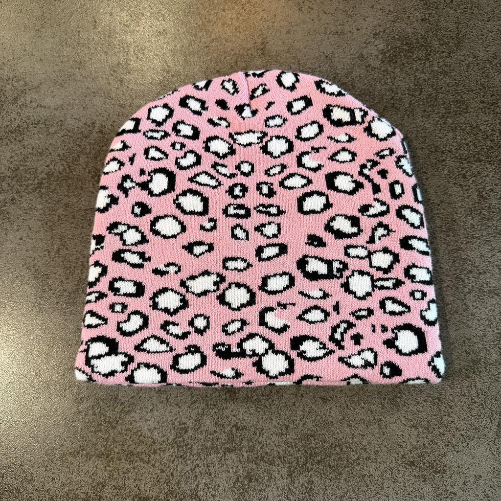 Knitted Leopard Print Beanie Hat With Warmth For Streetwear Fashion In Fall And Winter
