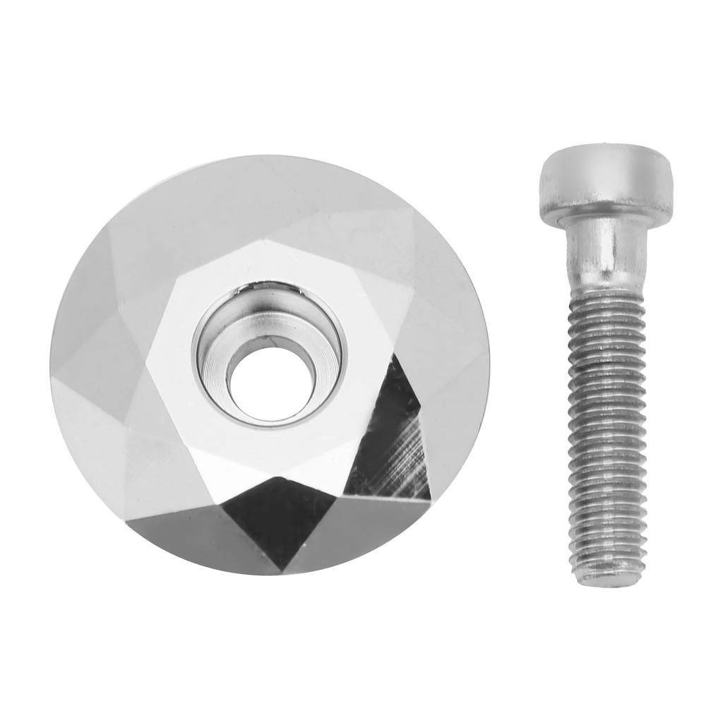 MEIJUN Sykkel Aluminiumlegering Styrelager Toppdeksel Terrengsykkel Styrelager Stem Toppdeksel med Bolter Sølv