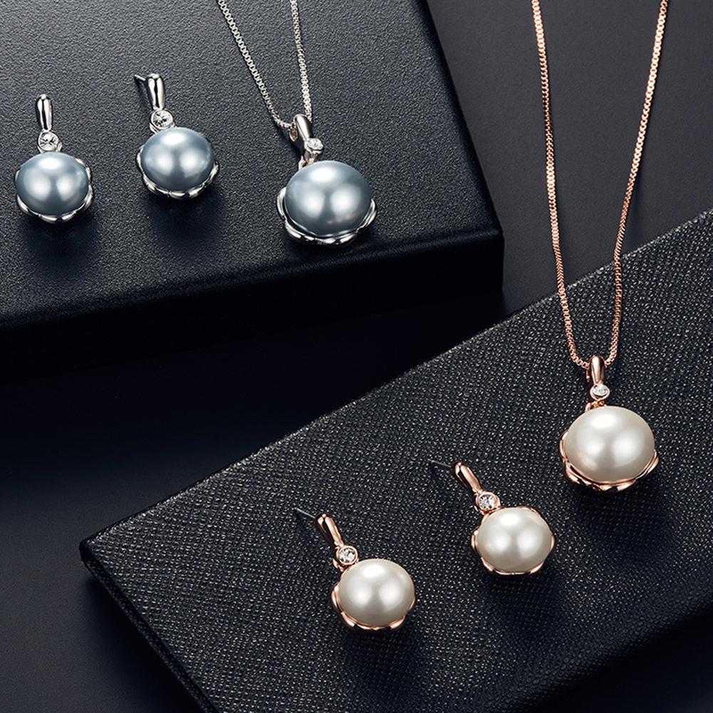 BLUELANS HALSKETTE Wundervoller Anhänger Ohrringe Schmuck Rundes Set Damen Strass Halskette Frauen Geschenk