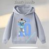 Messi Children's Hooded Sweatshirt Boys' Sport Shirt Casual Jacket Football Star Cartoon Print Autumn/Winter Long-Sleeve Coat