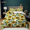 Sunflower Duvet Cover Set King Queen Size Girly Yellow Floral Print Comforter Cover Microfiber Flowers Pattern Twin Bedding Set