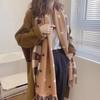 Autumn And Winter Women'S Double-Sided Love Plaid Scarf Korean Tassel Warm Shawl Versatile Thickened Scarf