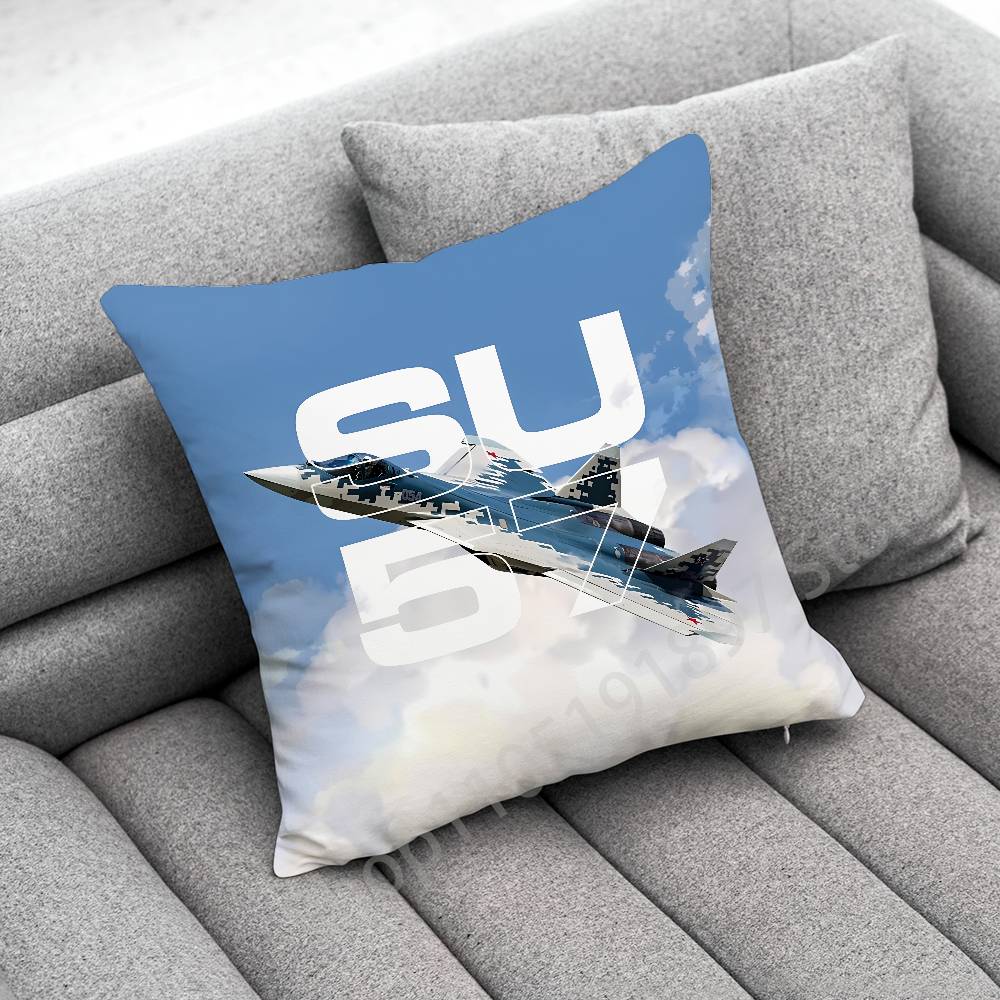 Fighter Plane F-F-22 S-SU-57 Raptor Throw Pillow Case For 55x55cm 30x30cm 50x50cm 45x45cm 40x40cm Square Chair Pillowcase Case