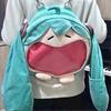 Itabagu Pupu Adorable Plush Backpack Cartoon Character with Big Mouth Smile Anime-Style Transparent Display School Bag