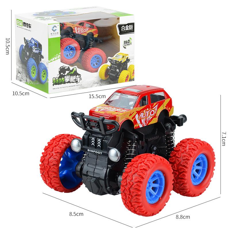 Rotating Stunt Climbing Car 1:32 Double Inertia Graffiti Alloy Car, Off-Road 4Wd Model Toy Car