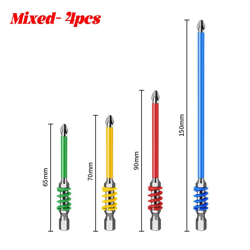 12/1pcs Magnetic Hex Shank Head Drill Bits Spring-Loaded Anti-slip Wear-resistant Screwdriver Drills for Woodworking Repair Tool