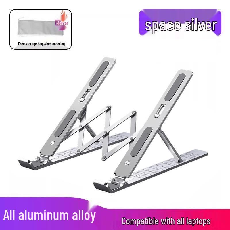 Aluminum Alloy Adjustable Laptop Stand with Cooling and Folding Features
