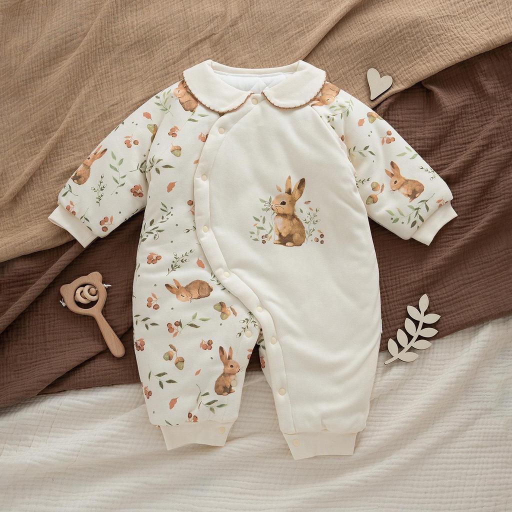Newborn Boys' Winter Quilted Jacket: Thick, Warm, Stylish Outdoor Jumpsuit