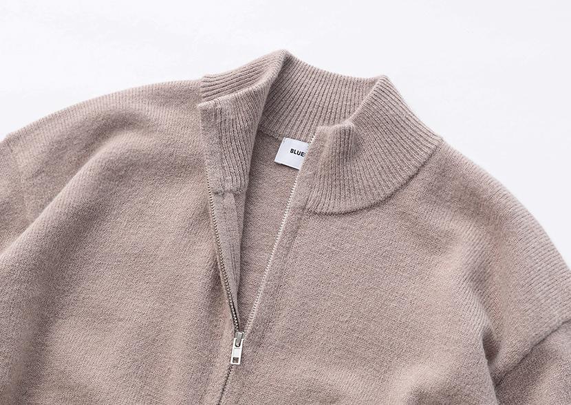 Beullumeol Pbt Wool Half Zip-Up Neck Knit - Camel