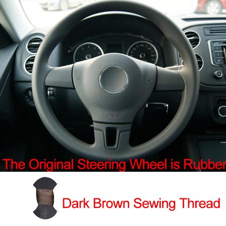 Sewing Car Steering Wheel Cover Volant Funda Volante For Volkswagen VW Gol Tiguan Passat B7 Passat CC Touran Jetta Mk6 Non-slip