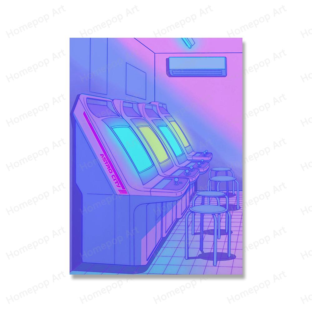 Comics Posters Japan View Street Landscape Print Cartoon Japanese Pop Painting Wall Art Pictures for Living Room Home Decoration