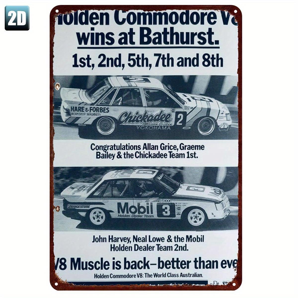 

Vintage Commodore V8 Bathurst Race Wins Metal Sign Iron Wall Art Retro Automotive Decor for Garage or Home Car aluminum 20x30cm